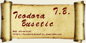 Teodora Bušetić vizit kartica